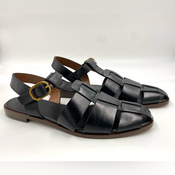 Massimo Dutti Woman's Fisherman Style Fine Leather Flat Sandals ITALY Size 42/11 - Picture 2 of 11